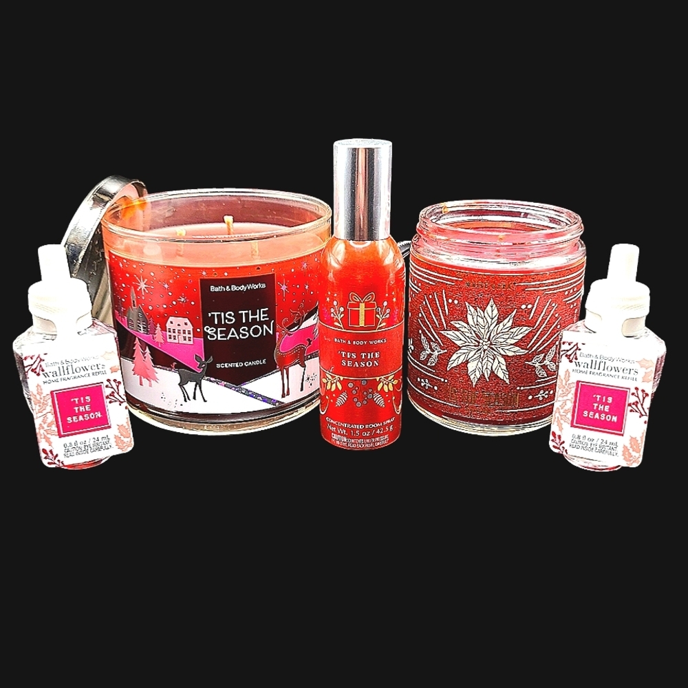 TIS THE SEASON AIR FRESHENERS: 3 & SINGLE WICK CANDLES, WALLFLOWERS, ROOM SPRAY